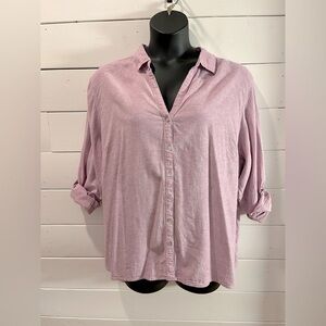 💜 SIGRID OLSEN – Rose mauve blouse – Size 3X